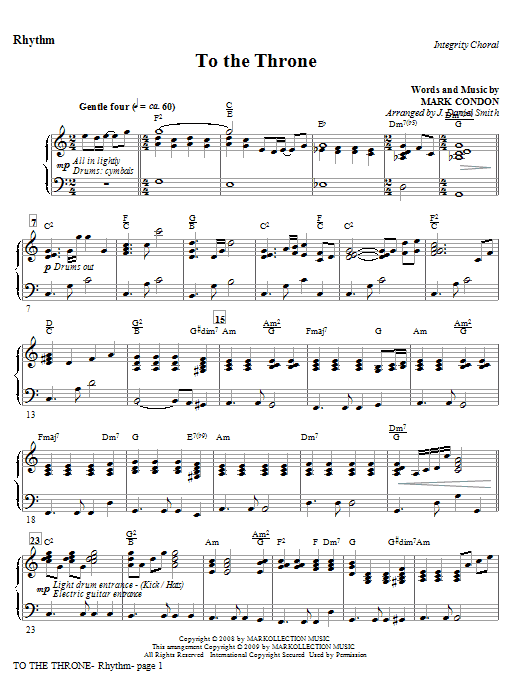 J. Daniel Smith To The Throne - Violin 1 Sheet Music Notes & Chords for Choir Instrumental Pak - Download or Print PDF
