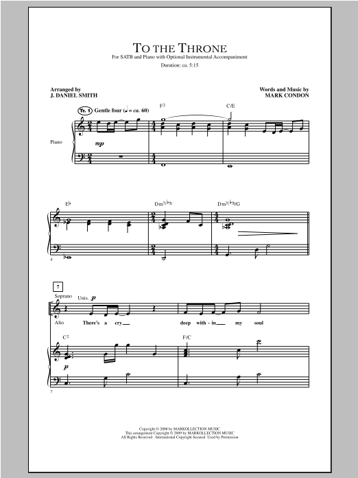 J. Daniel Smith To The Throne Sheet Music Notes & Chords for SATB - Download or Print PDF
