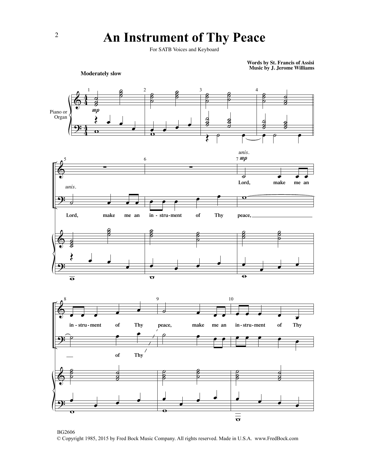 J. Jerome Williams An Instrument Of Thy Peace Sheet Music Notes & Chords for SATB Choir - Download or Print PDF