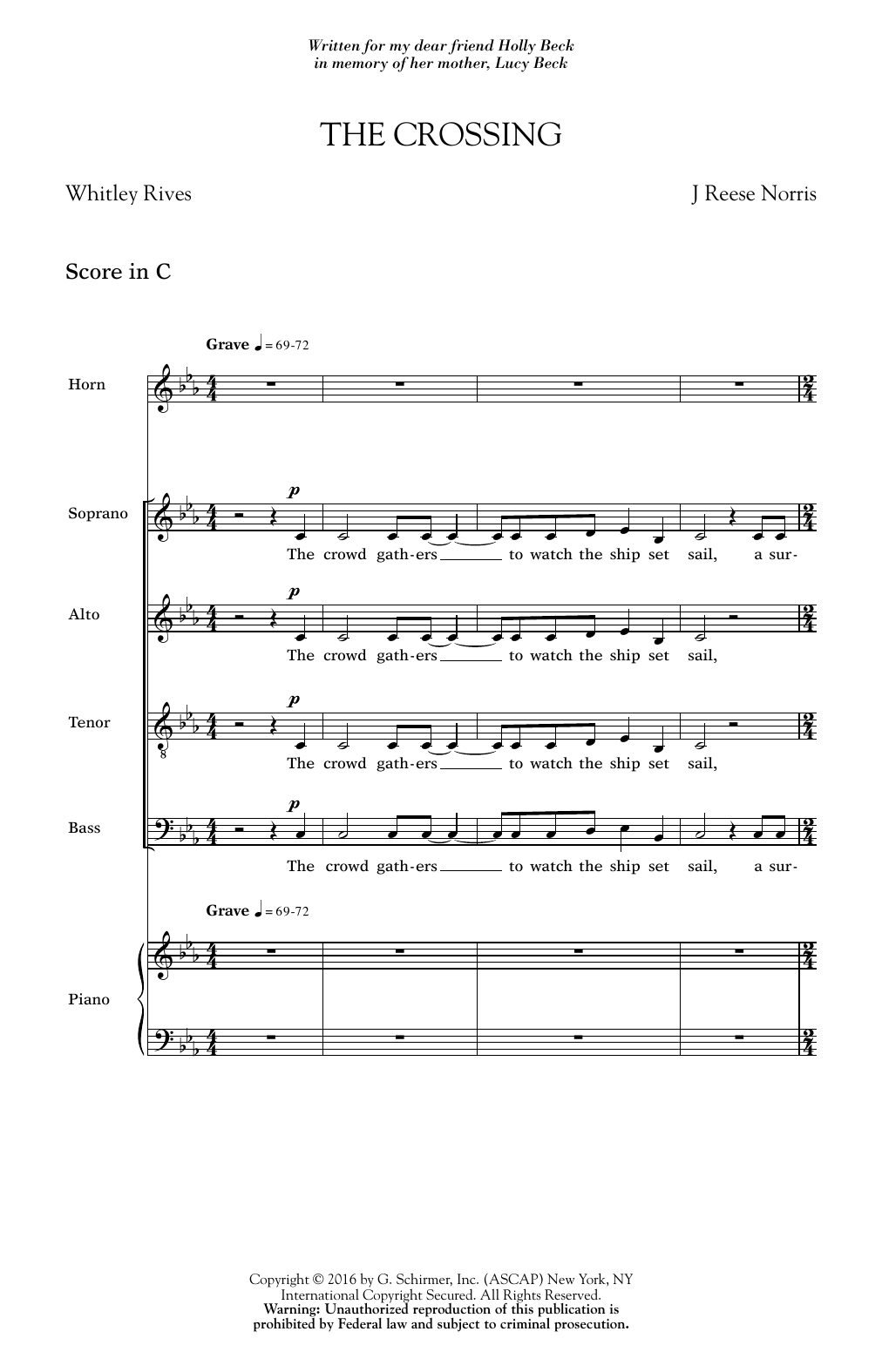 J. Reese Norris The Crossing Sheet Music Notes & Chords for SATB - Download or Print PDF