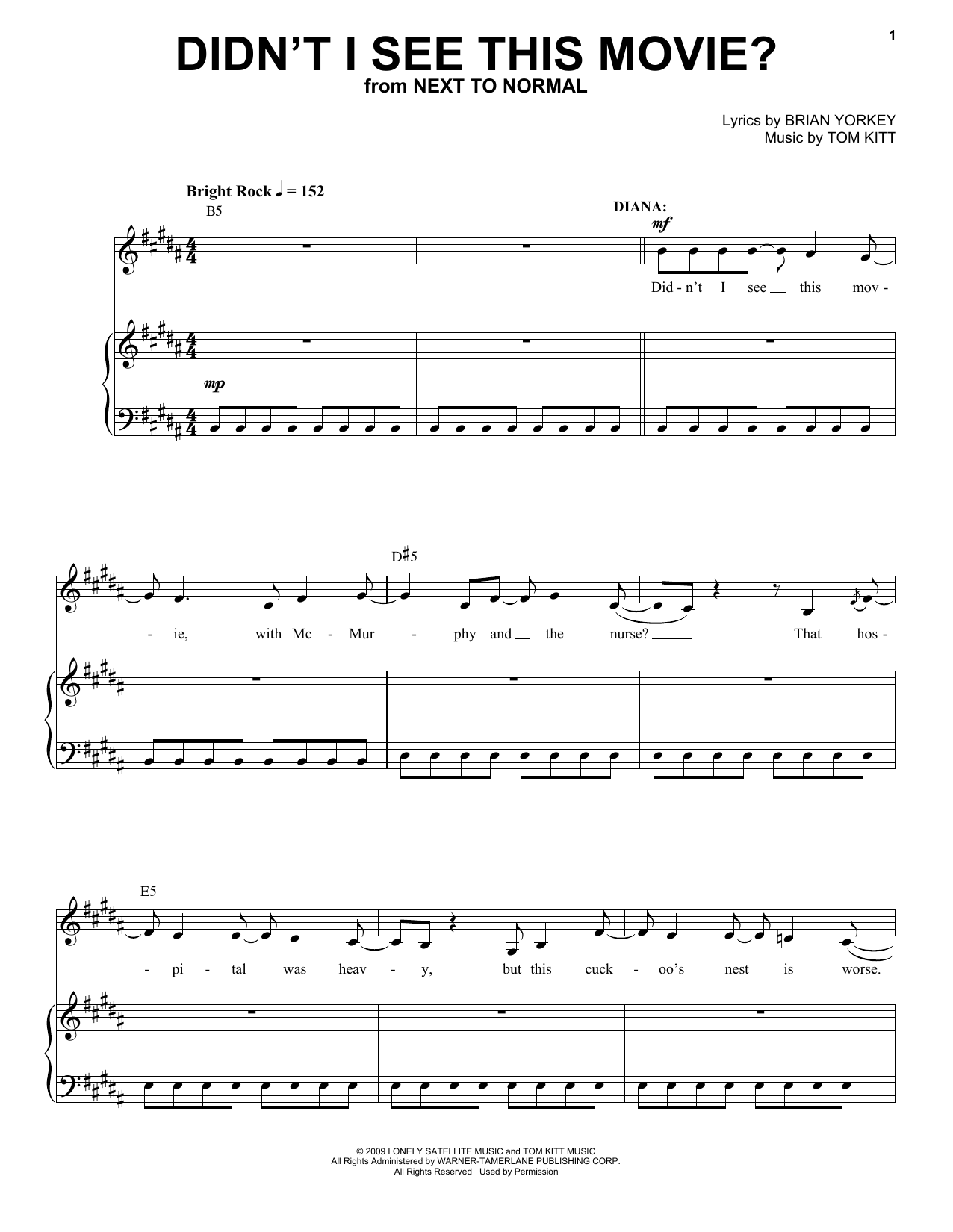 J. Robert Spencer & Alice Ripley Didn't I See This Movie? (from Next to Normal) Sheet Music Notes & Chords for Piano & Vocal - Download or Print PDF