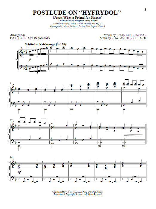 J. Wilbur Chapman Jesus! What A Friend To Sinners Sheet Music Notes & Chords for Piano - Download or Print PDF