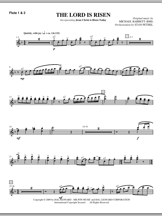The Lord Is Risen - Flute 1 & 2 sheet music