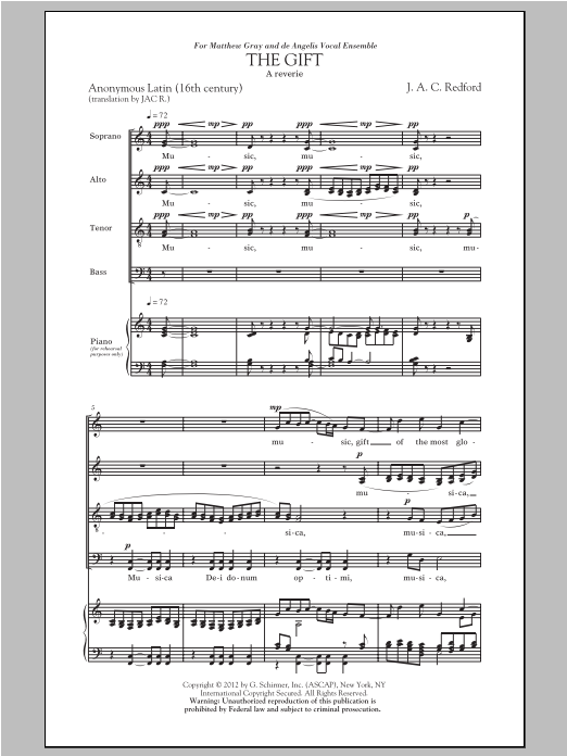 Jac Redford The Gift Sheet Music Notes & Chords for SATB - Download or Print PDF