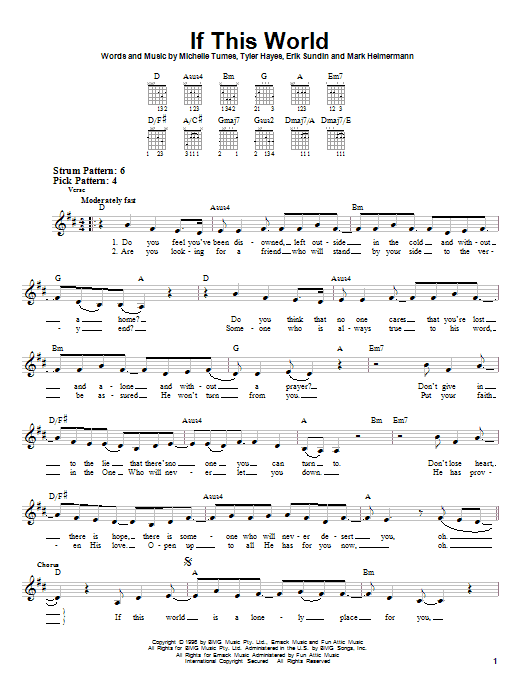 Preview Jaci Velasquez If This World Pop sheet music, notes and chords for Piano, Vocal & Guitar (Right-Hand Melody), SKU: 66832 If This World sheet music