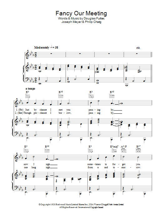 Jack Buchanan Fancy Our Meeting Sheet Music Notes & Chords for Piano, Vocal & Guitar (Right-Hand Melody) - Download or Print PDF