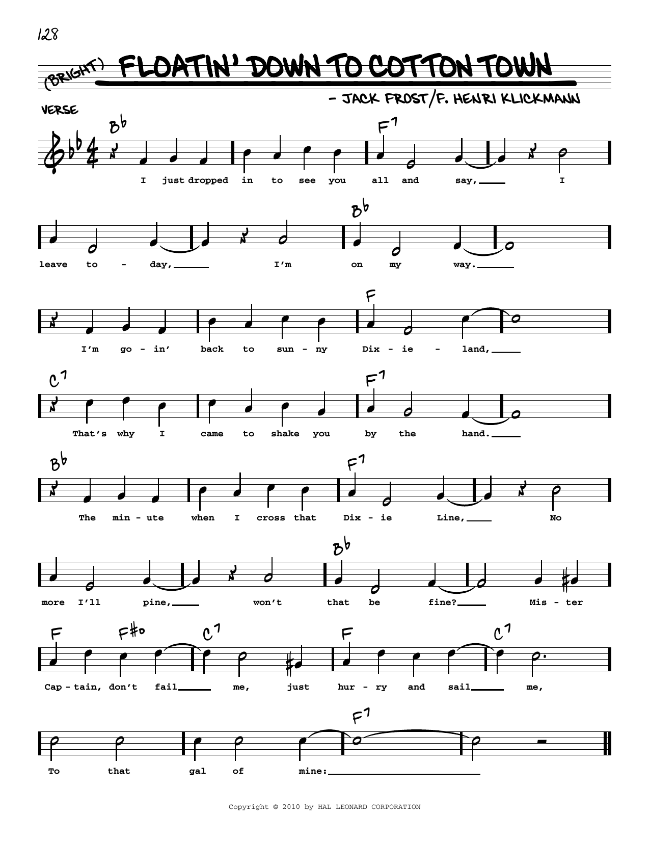 Jack Frost Floatin' Down To Cotton Town (arr. Robert Rawlins) Sheet Music Notes & Chords for Real Book – Melody, Lyrics & Chords - Download or Print PDF