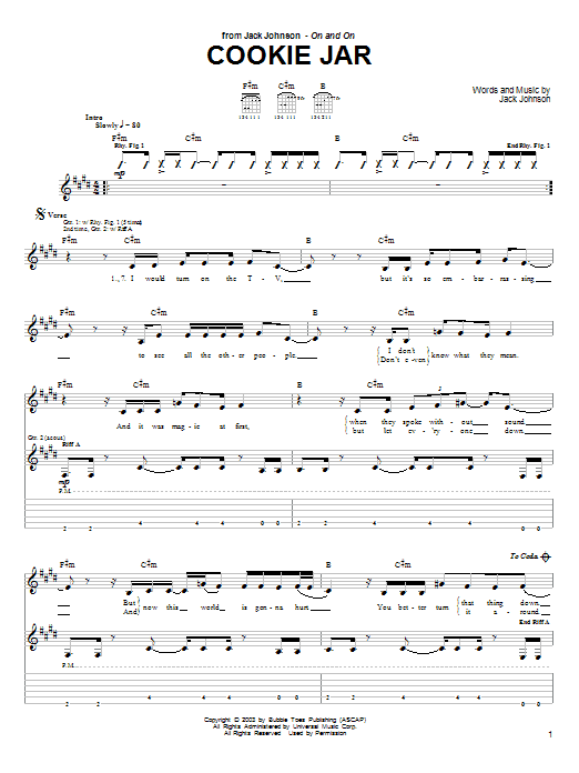 Jack Johnson Cookie Jar Sheet Music Notes & Chords for Easy Piano - Download or Print PDF