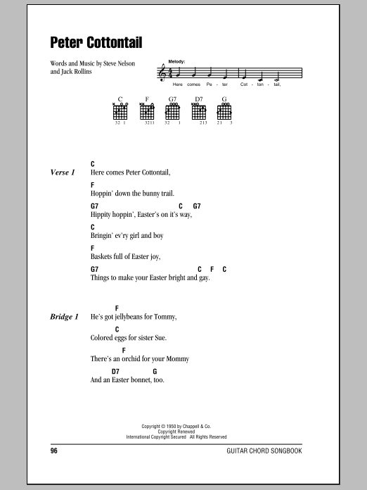 Jack Rollins Peter Cottontail Sheet Music Notes & Chords for Lead Sheet / Fake Book - Download or Print PDF