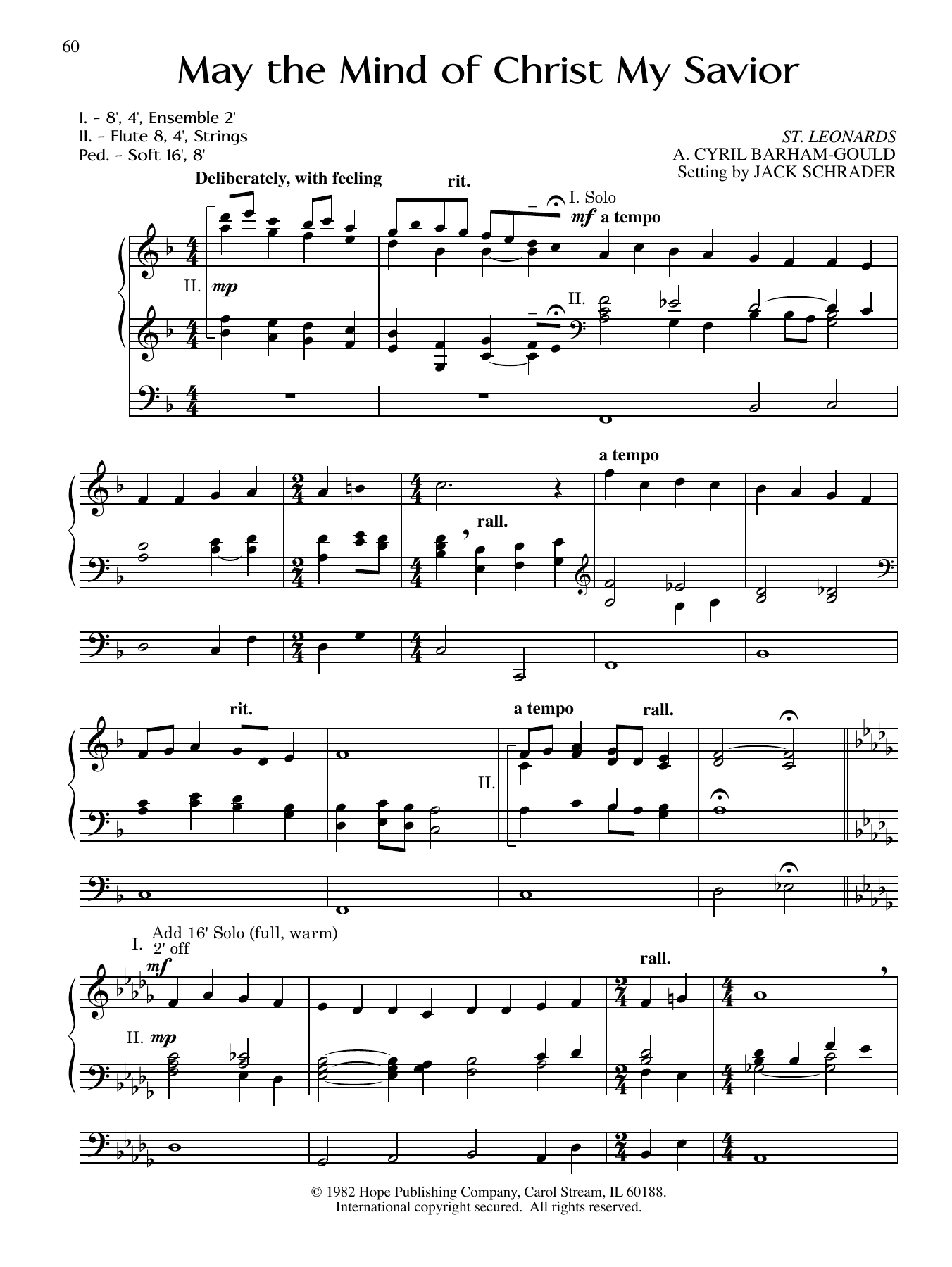 Jack Schrader May the Mind of Christ My Savior Sheet Music Notes & Chords for Organ - Download or Print PDF