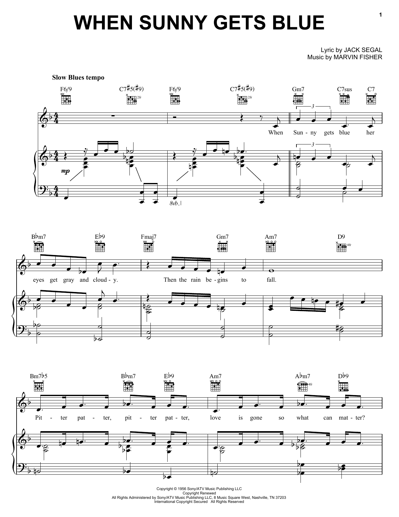 Jack Segal When Sunny Gets Blue Sheet Music Notes & Chords for Guitar Ensemble - Download or Print PDF