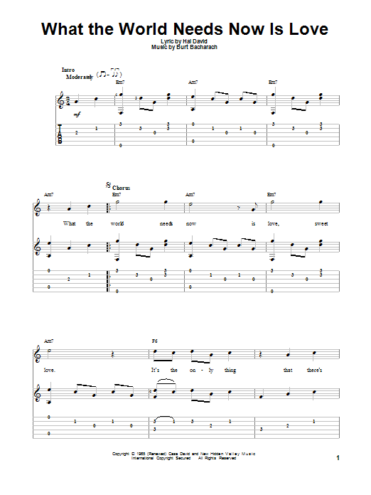 Jackie DeShannon What The World Needs Now Is Love Sheet Music Notes & Chords for Lead Sheet / Fake Book - Download or Print PDF