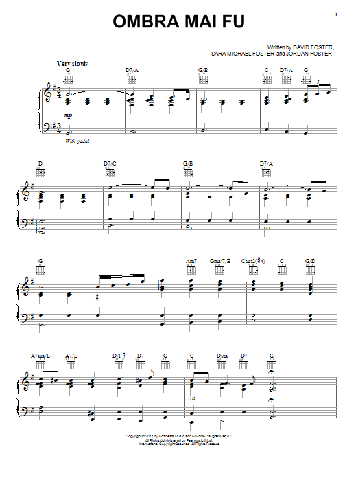 Jackie Evancho Ombra Mai Fu Sheet Music Notes & Chords for Piano, Vocal & Guitar (Right-Hand Melody) - Download or Print PDF