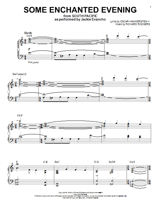 Jackie Evancho Some Enchanted Evening Sheet Music Notes & Chords for Piano & Vocal - Download or Print PDF