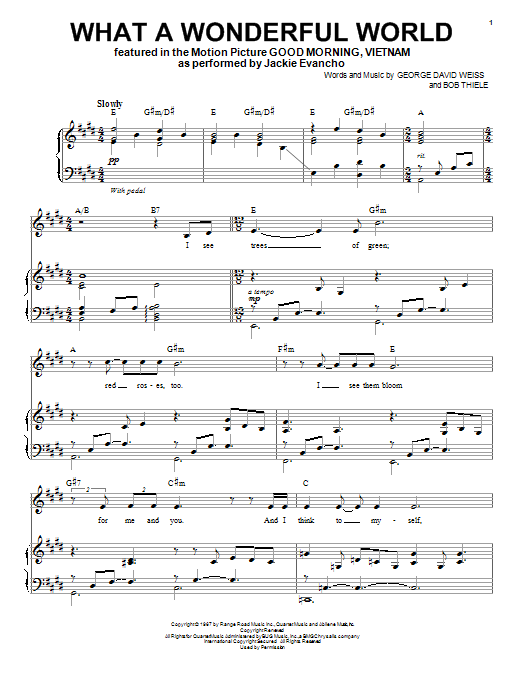 Jackie Evancho What A Wonderful World Sheet Music Notes & Chords for Piano & Vocal - Download or Print PDF