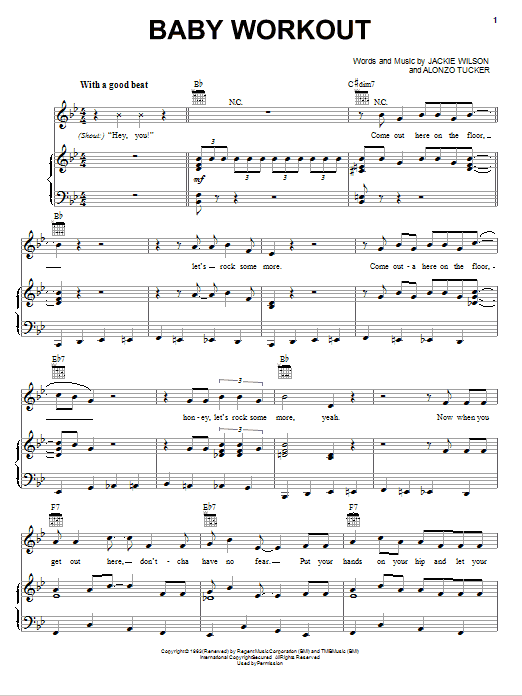 Jackie Wilson Baby Workout Sheet Music Notes & Chords for Piano, Vocal & Guitar (Right-Hand Melody) - Download or Print PDF Jackie Wilson Baby Workout Sheet Music Notes & Chords for Piano, Vocal & Guitar (Right-Hand Melody) - Download or Print PDF