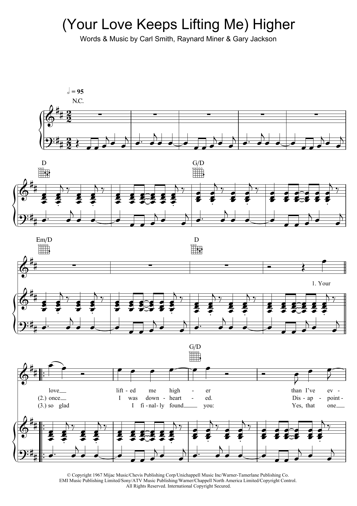 Jackie Wilson (Your Love Has Lifted Me) Higher And Higher Sheet Music Notes & Chords for Piano, Vocal & Guitar - Download or Print PDF