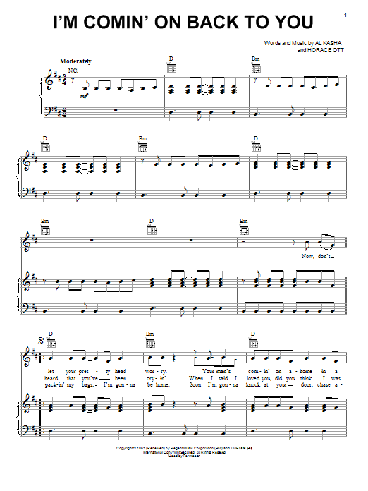 I'm Comin' On Back To You sheet music