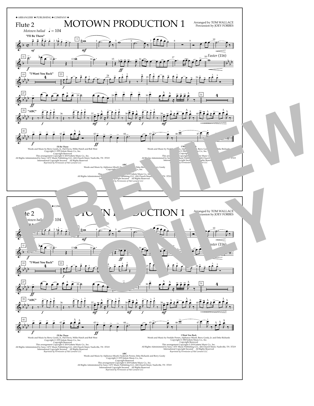 Jackson 5 Motown Production 1(arr. Tom Wallace) - Flute 2 Sheet Music Notes & Chords for Marching Band - Download or Print PDF