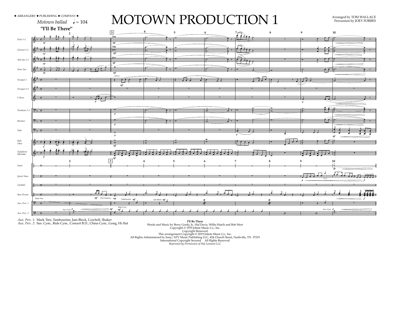 Jackson 5 Motown Production 1(arr. Tom Wallace) - Full Score Sheet Music Notes & Chords for Marching Band - Download or Print PDF