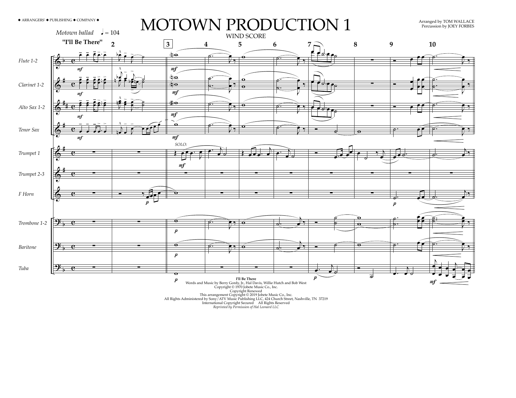 Jackson 5 Motown Production 1(arr. Tom Wallace) - Wind Score Sheet Music Notes & Chords for Marching Band - Download or Print PDF