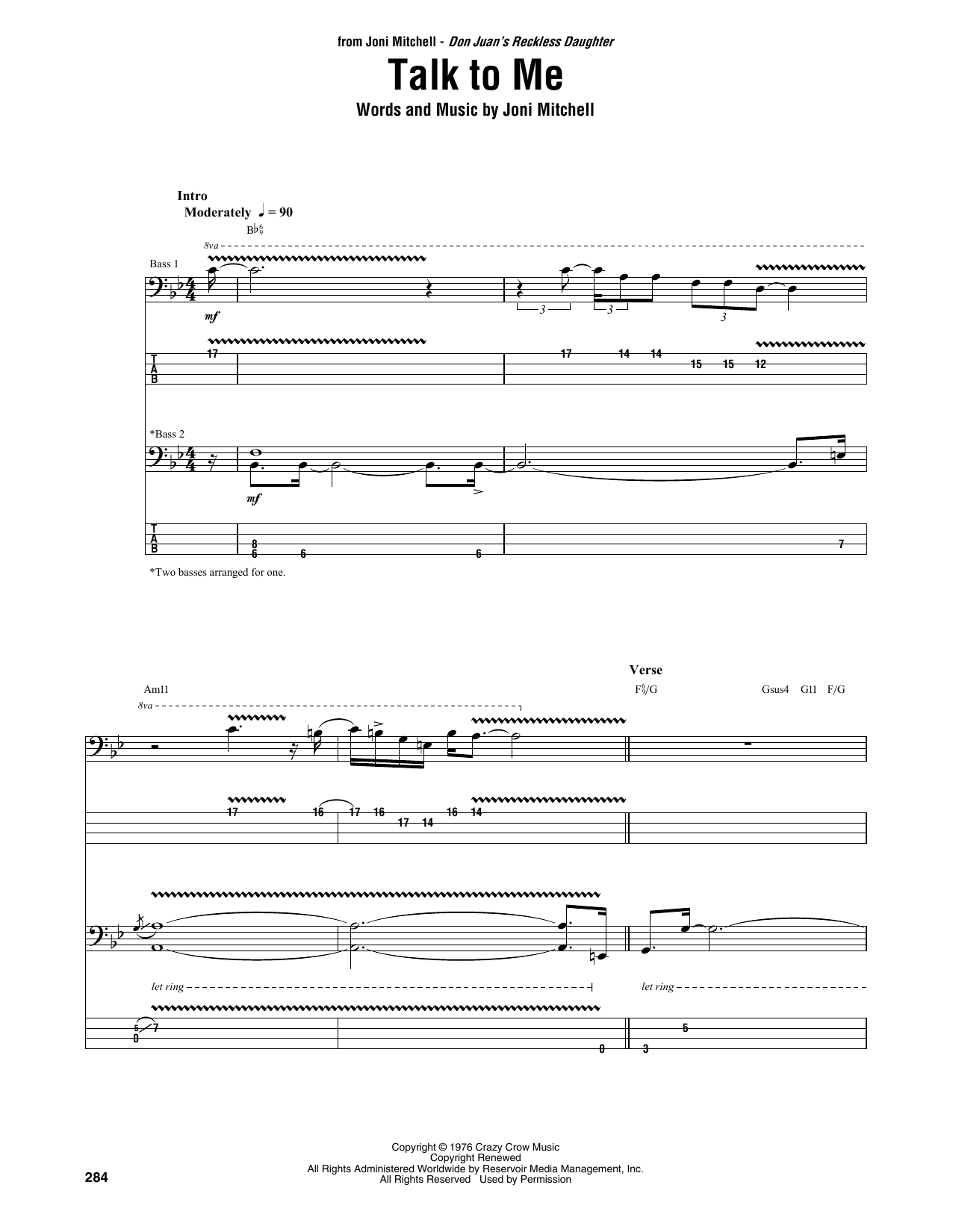 Jaco Pastorius Talk To Me Sheet Music Notes & Chords for Bass Guitar Tab - Download or Print PDF