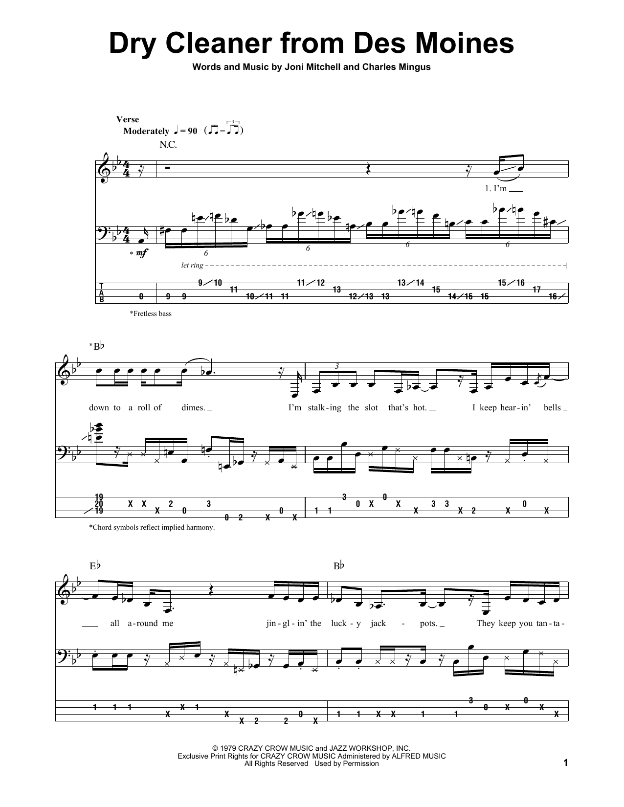 Jaco Pastorius The Dry Cleaner From Des Moines Sheet Music Notes & Chords for Bass Guitar Tab - Download or Print PDF