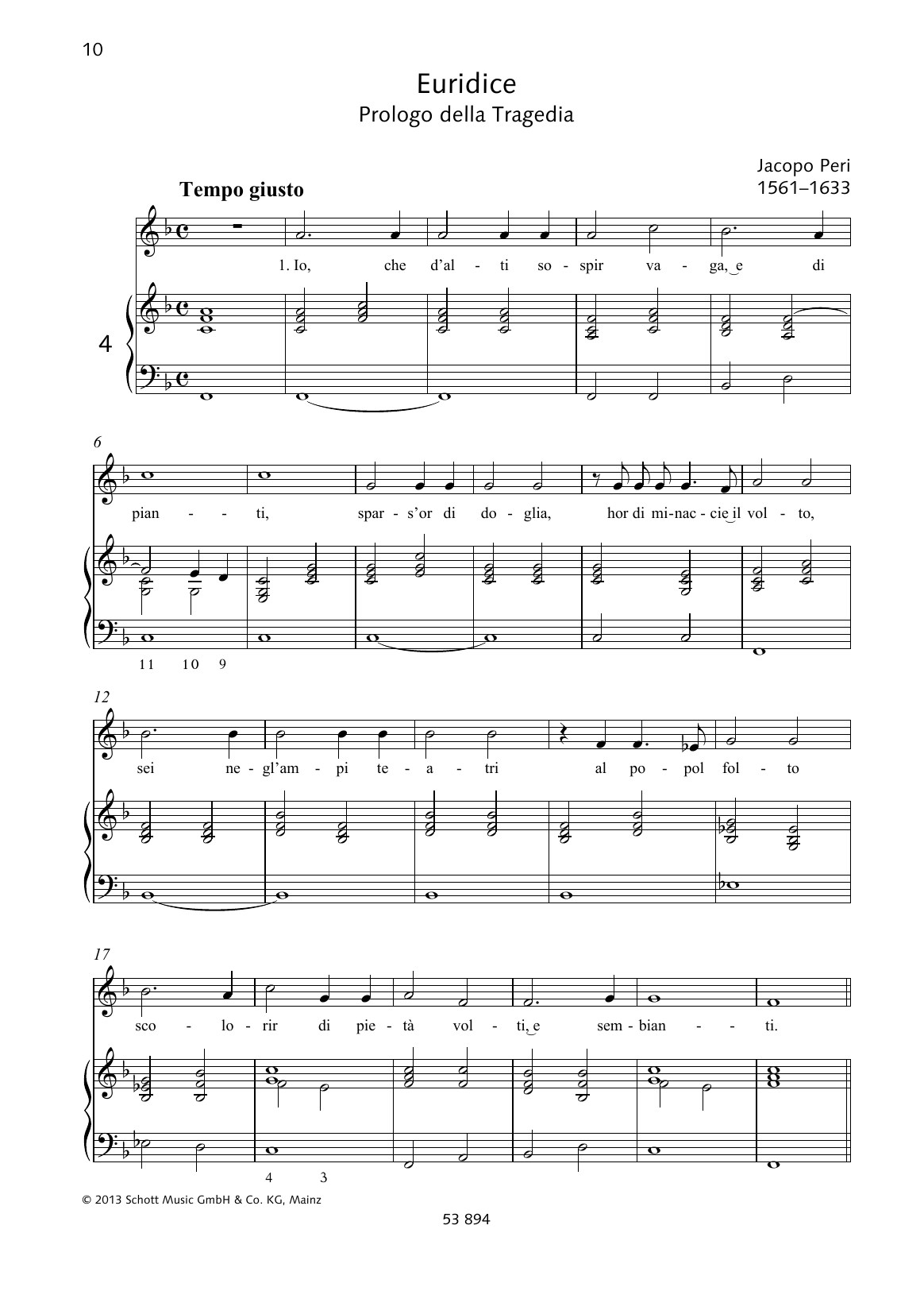 Jacopo Peri Io, che d'alti sospir vaga Sheet Music Notes & Chords for Piano & Vocal - Download or Print PDF Jacopo Peri Io, che d'alti sospir vaga Sheet Music Notes & Chords for Piano & Vocal - Download or Print PDF