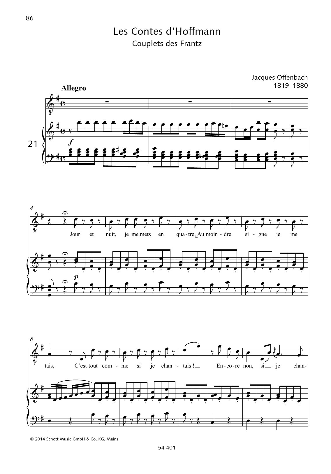 Jacques Offenbach Jour et nuit Sheet Music Notes & Chords for Piano & Vocal - Download or Print PDF Jacques Offenbach Jour et nuit Sheet Music Notes & Chords for Piano & Vocal - Download or Print PDF