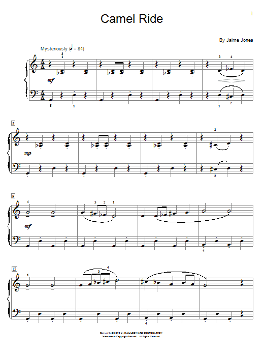 Jaime Jones Camel Ride Sheet Music Notes & Chords for Educational Piano - Download or Print PDF