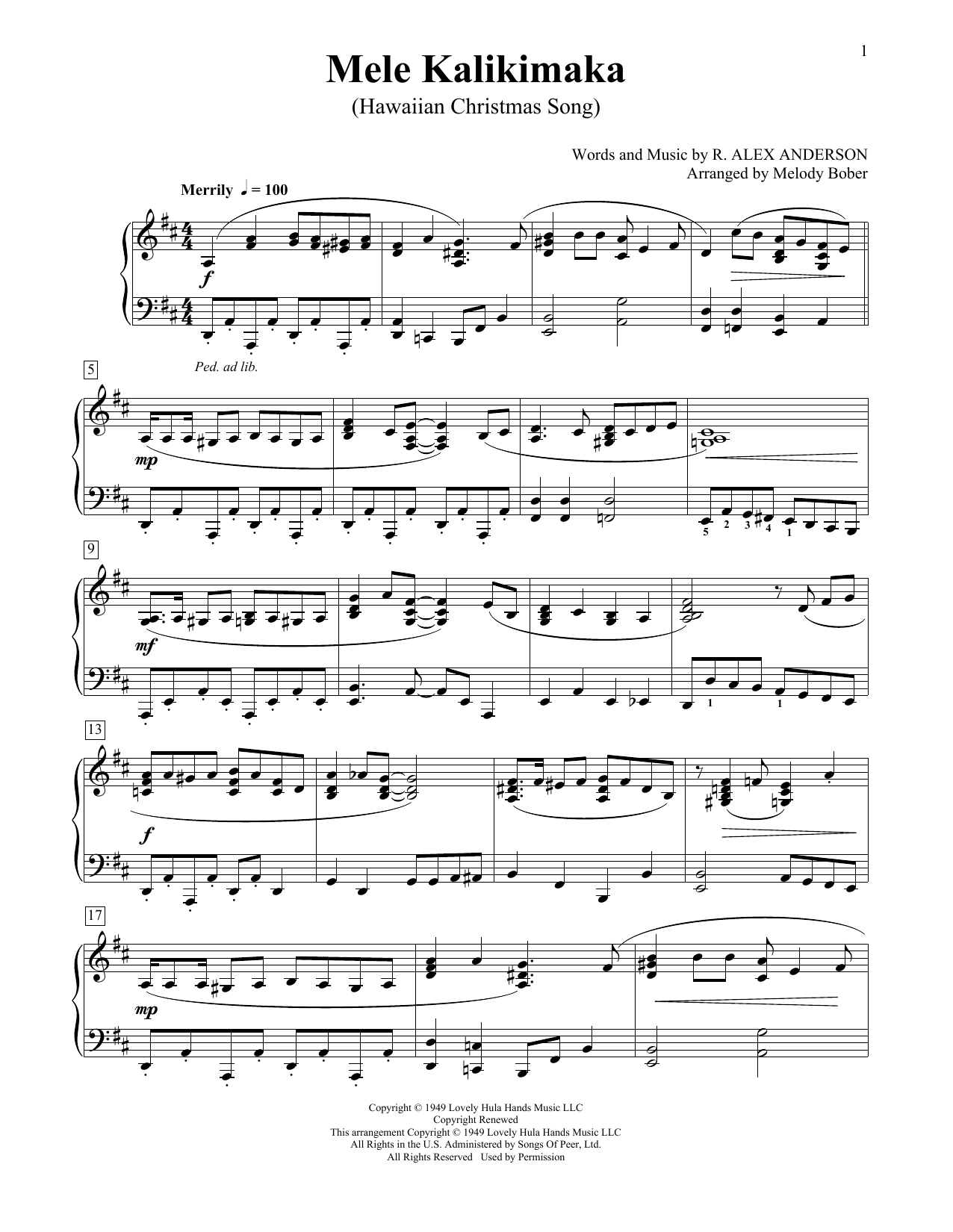 Jake Owen Mele Kalikimaka Sheet Music Notes & Chords for Educational Piano - Download or Print PDF