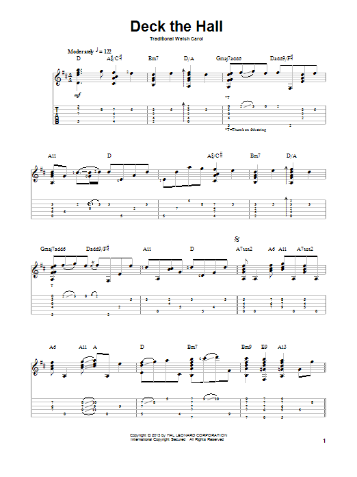 Jake Reichbart Deck The Hall Sheet Music Notes & Chords for Guitar Tab - Download or Print PDF