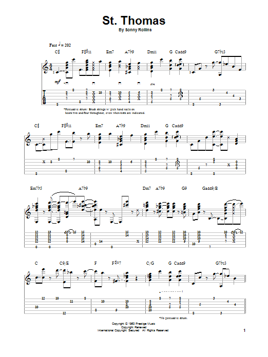 Jake Reichbart St. Thomas Sheet Music Notes & Chords for Guitar Tab - Download or Print PDF