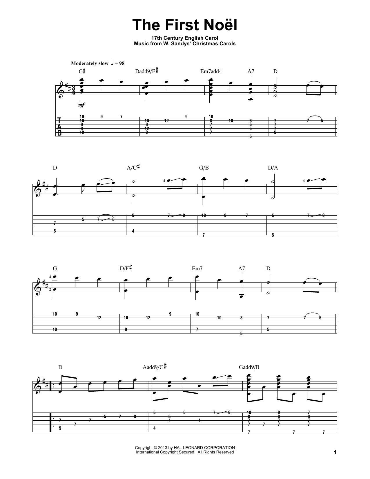 Jake Reichbart The First Noel Sheet Music Notes & Chords for Guitar Tab - Download or Print PDF