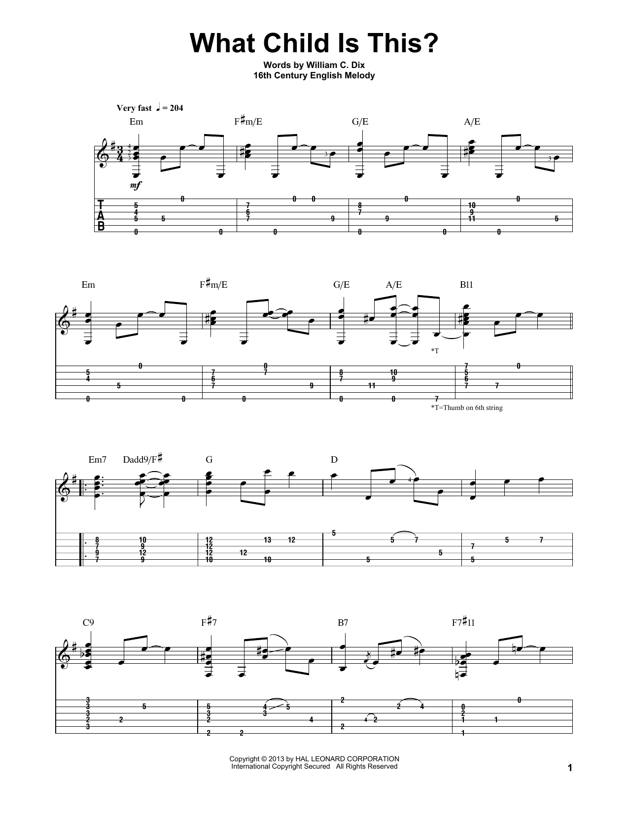 Jake Reichbart What Child Is This? Sheet Music Notes & Chords for Guitar Tab - Download or Print PDF