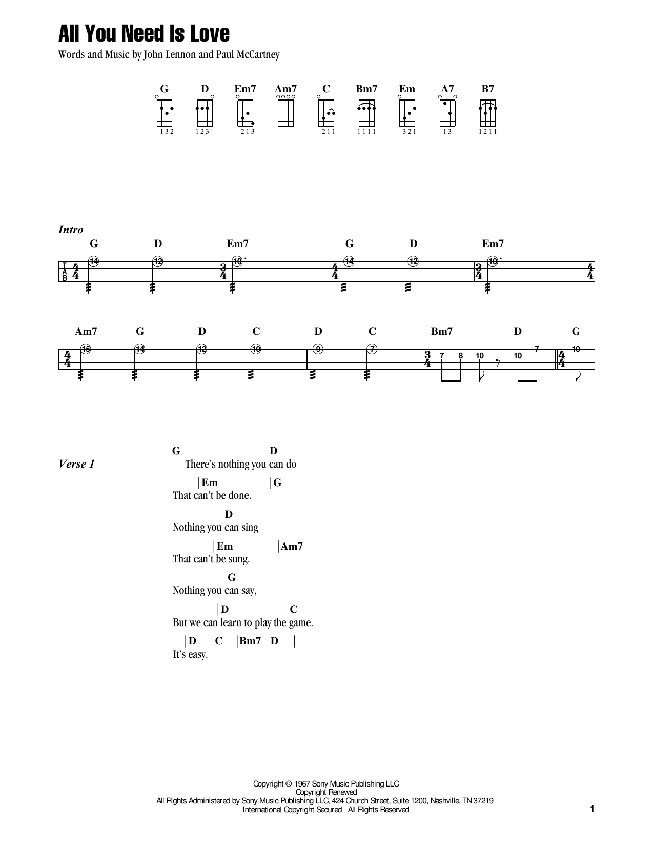 Jake Shimabukuro All You Need Is Love (feat. Ziggy Marley) Sheet Music Notes & Chords for Ukulele - Download or Print PDF