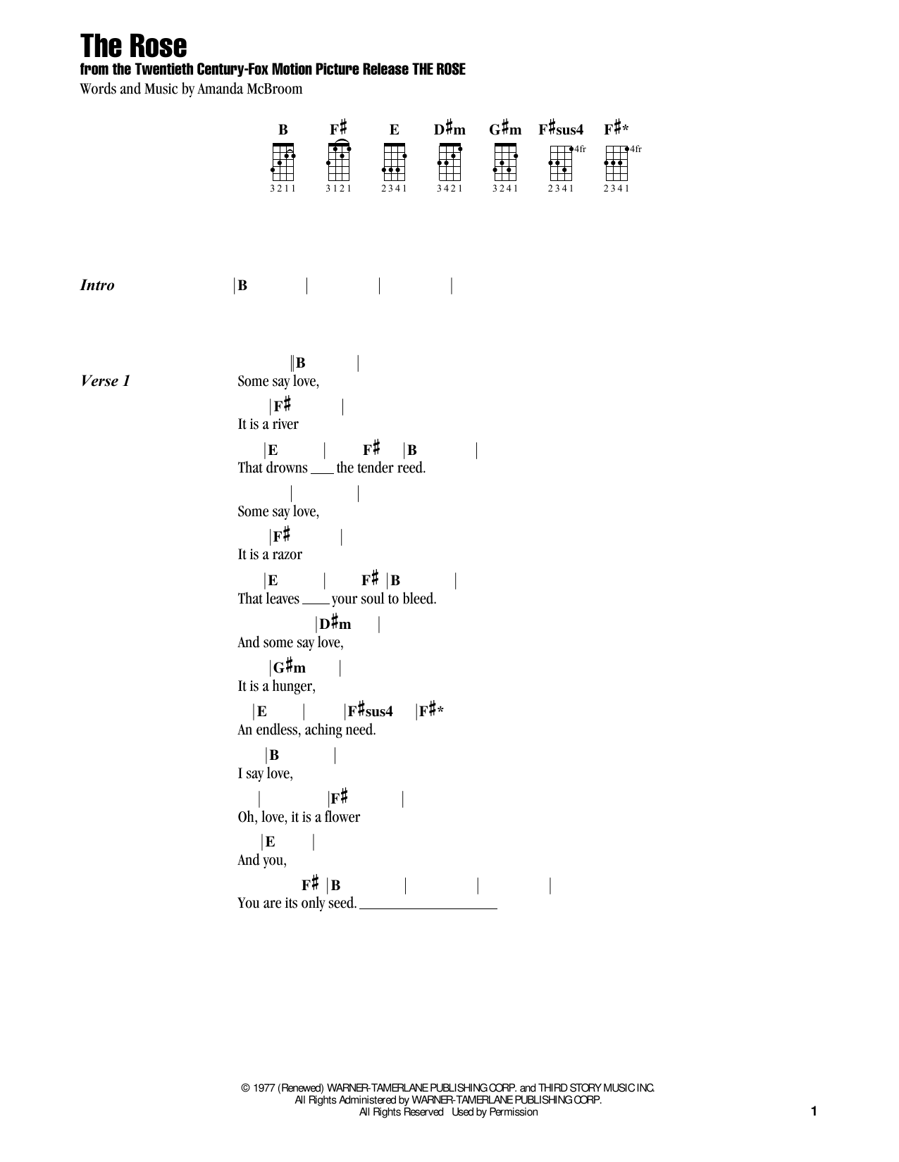 Jake Shimabukuro The Rose (feat. Bette Midler) Sheet Music Notes & Chords for Ukulele - Download or Print PDF