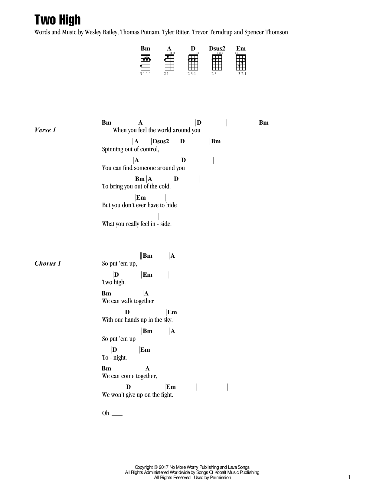 Jake Shimabukuro Two High Sheet Music Notes & Chords for Ukulele - Download or Print PDF