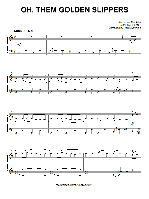Phillip Keveren Oh, Them Golden Slippers Sheet Music Notes & Chords for Piano - Download or Print PDF