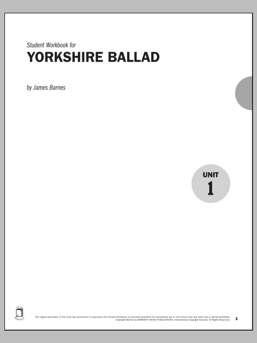 James Barnes Guides to Band Masterworks, Vol. 4 - Student Workbook - Yorkshire Ballad Sheet Music Notes & Chords for Instrumental Method - Download or Print PDF