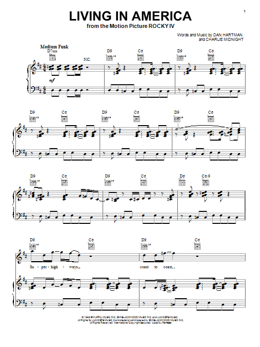 James Brown Living In America Sheet Music Notes & Chords for Lyrics & Chords - Download or Print PDF