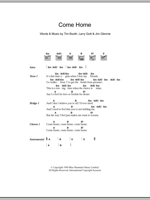 James Come Home Sheet Music Notes & Chords for Lyrics & Chords - Download or Print PDF