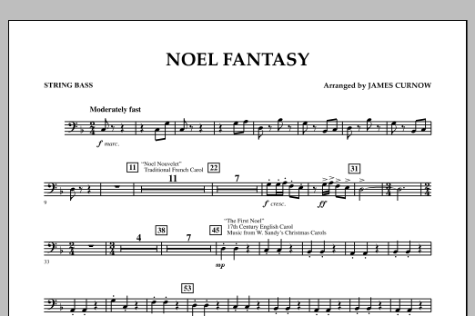 James Curnow Noel Fantasy - Bass Sheet Music Notes & Chords for Concert Band - Download or Print PDF