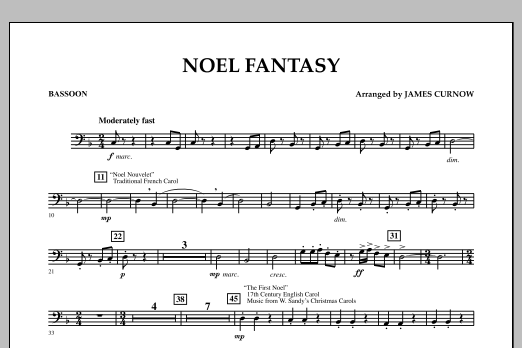 James Curnow Noel Fantasy - Bassoon Sheet Music Notes & Chords for Concert Band - Download or Print PDF