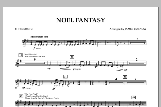 James Curnow Noel Fantasy - Bb Trumpet 2 Sheet Music Notes & Chords for Concert Band - Download or Print PDF