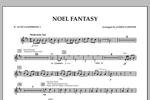 James Curnow Noel Fantasy - Eb Alto Saxophone 2 Sheet Music Notes & Chords for Concert Band - Download or Print PDF