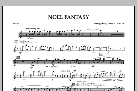 James Curnow Noel Fantasy - Flute Sheet Music Notes & Chords for Concert Band - Download or Print PDF