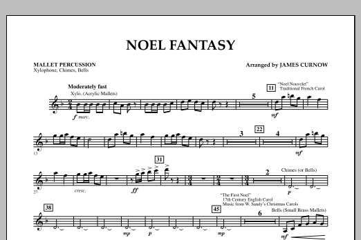 James Curnow Noel Fantasy - Mallet Percussion Sheet Music Notes & Chords for Concert Band - Download or Print PDF