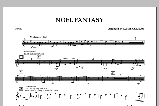 James Curnow Noel Fantasy - Oboe Sheet Music Notes & Chords for Concert Band - Download or Print PDF