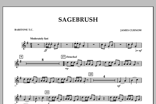 James Curnow Sagebrush - Baritone T.C. Sheet Music Notes & Chords for Concert Band - Download or Print PDF